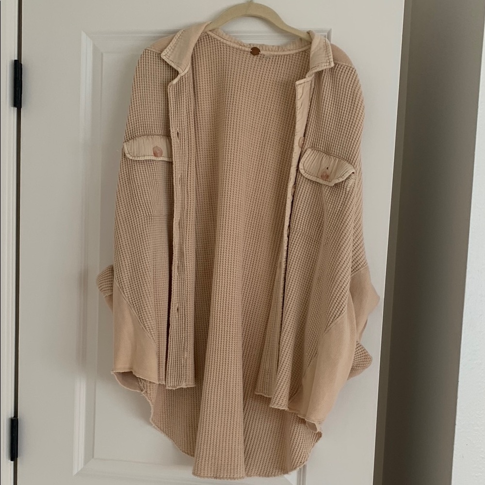 Free people FP One Scout Jacket button up waffle shirt
